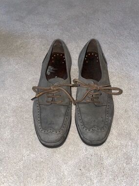 Mephisto Women's Grey Suede Wingtip Oxfords